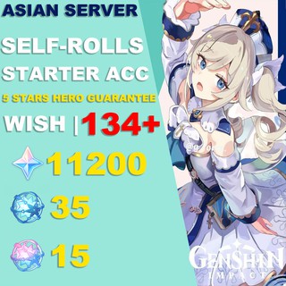 【10 mins Fast delivery】Genshin Impact Account Wish/Started Account/Asia/134 + five star/107+/116+ (1)