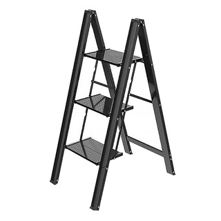 LOCAUPIN The Mini 3 Steps Stool Portable Sturdy Non-Slip Lightweight Foldable Ladder Household (1)