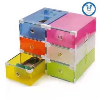 KM✔ Colorful Stockable Shoe Box Storage Organizer Shoe Box Foldable Drawer Case Storage COD
