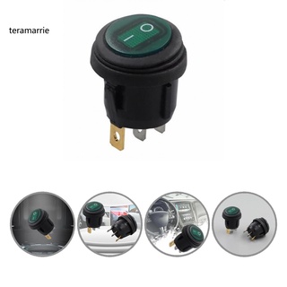 [TR] Accessory Waterproof Switch 3Pin LED Light Round Rocker Toggle Switch Heat-resistant for Boat