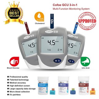 Cofoe 3 in 1 Cholesterol & Uric Acid & Blood Glucose household meter with 60pcs test strips Set Heal