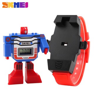 Kids Watches LED Digital Children Cartoon Sports Watches Robot Boys Detachable Transformers 3D Toy Design 1095 (1)