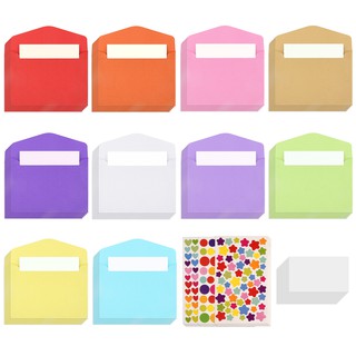 KUUQA 218PCS Set Colorful Mini Envelopes with White Blank Business Cards to Friend
