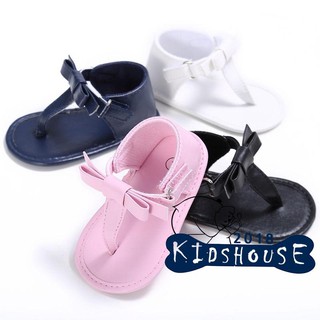 1HE-Baby Summer Flip-flops Bowknot Sandals Infant Girls
