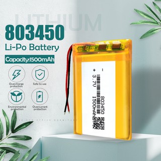 3.7V 1500mAh 803450 Lithium Li-polymer Battery For Power bank Massager LED Light Scanning machine Sp
