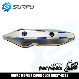 Mufac Click Muffler Cover Heat Guard Garnish Titanium Wire Drawing made in Thailand Surfy Motorcycle