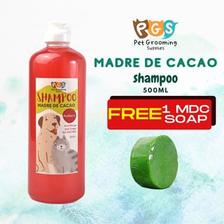 COD PET Shampoo Dog Shampoo - Red Berry Scent 500ml with Free MDC Soap Shampoo For Dog Anti Pulgas G