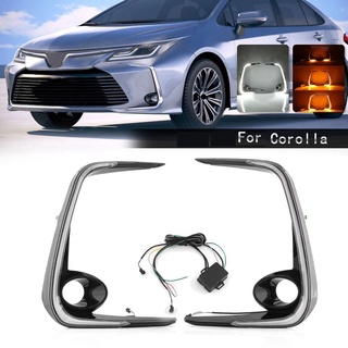 Car Front Bumper LED DRL Daytime Running Light Turn Signal Light for Toyota Corolla 2019 2020