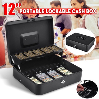 preferred○⊕▪CQW Metal Cash box Drawer Cashier Safety box Lock Big Size Secure you Money with key (1)