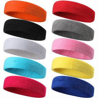 Headband Women/Men Cotton Sweat Sweatband Headband Sports Safety Yoga Gym Stretch Head Band For