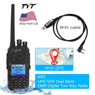 IP67 Water-proof Walkie Talkie TYT MD-UV390 GPS Dual Band Radio Digital DMR Two Way Radios MDUV390 D