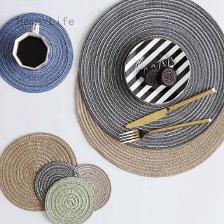 Home-Life Table Ramie Insulation Pad Solid Placemats Linen Non Slip Table Mat Kitchen Accessorie
