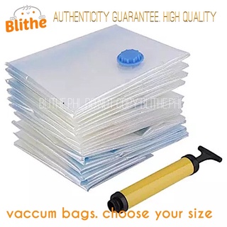 blithe vacuum bags for clothes travel resealable bag compressed storage seal manual pump space saver