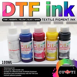 DTF Direct to Film Textile Pigment Ink (C , M , Y , BK and White )100ml