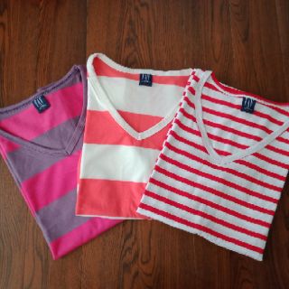 V-Neck Stripes TShirt -XL & 2XL for women