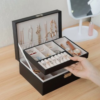 Jewelry/ Watch Double leather jewelry organizer storage box