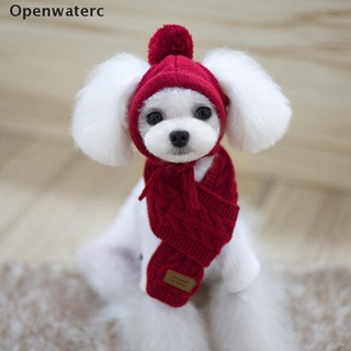 Openwaterc Fashion Winter Warm Knitted Pet Hat Scarf Set Dog Puppy Hat Cap Pet Products PH