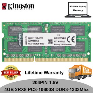 Kingston 4GB 2Rx8 PC3-10600S DDR3-1333Mhz 204Pin 1.5V SODIMM Laptop Memory RAM Notebook RAM