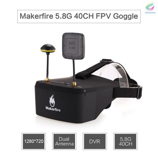 Makerfire EV800D 5.8G 40CH Double Antenna FPV Goggles with DVR for QAV 250 220 210 Racing Quadcopter