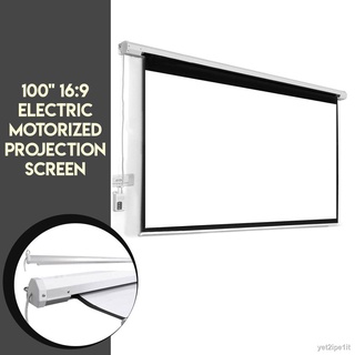 ♤【Happy shopping】 100 Inch 16:9 Electric Motorized Projector Screen - White