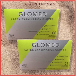 GLOMED Latex Examination Gloves Boxed 100pcs (50pairs) Off-White