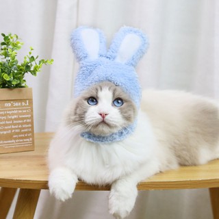 Adjustable Cat Hat Dog White Rabbit Cute Warm Comfortable Cotton Wool Hair Tie Small and Medium-sized Dog Headgear (6)