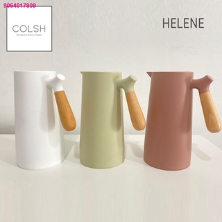 ewq09.14♝✴✎[Helene] Nordic Minimalist Thermos Vacuum Flask Jug Insulated Kettle w/ Wooden Handle 100