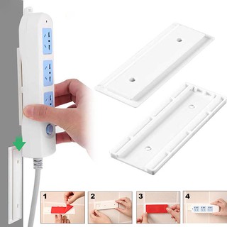 Wall-mounted Powerful Row Plug Holder Household Wall Punch-free Plug-in Board Strong Non-marking Paste Type
