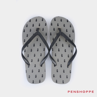 Penshoppe Women's Printed Flip Flops (Gray)
