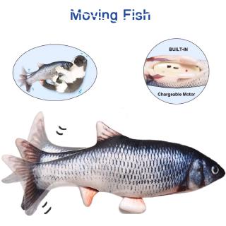 Electric Moving Cat Kicker Fish Toy Realistic Flopping Fish Wiggle Fish Catnip Toys Motion Kitten Toy Plush Interactive Cat Toys Fun Toy for Cat Exercise