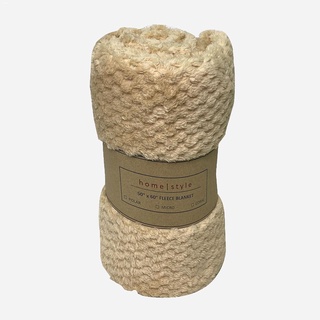 ✠⊕Home Style Coral Popcorn Fleece Blanket – Khaki