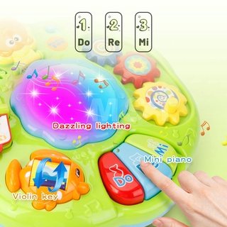 Infants Musical Instrument Learning Table Baby Toys Animals Piano Early Educational Study Activity C