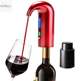 Electric Wine Aerator, Wine Aerator Pourer Multi-Smart Automatic Wine Dispenser Filter Stopper Aeration -Red+Black