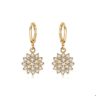 [Tyaa] Jewelry Xuping rose gold dangling earring with stone (1)