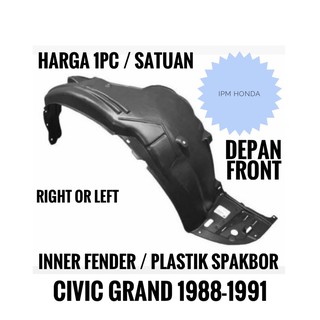 Honda Civic Grand 1988-1991 Black Plastic Inner Fender for Car Accessories