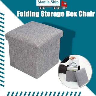 Storage Box Home Ottoman Storage Stool Sit Sofa Foldable Box Chair Space Saving