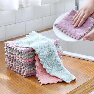 Kitchen Dish Towel Rag Non-stick Oil Double-layer Dish Washing Cloth Household Kitchen Wipes Thicker (1)