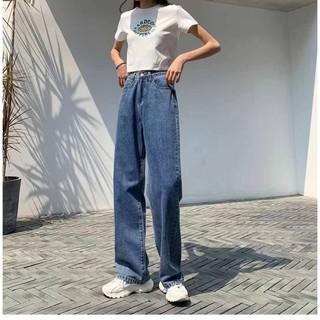 New Mom Jeans/BoyFriend Jeans HighWaist BlackPink Denim Wide Leg Pants (8)