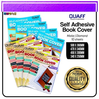 Book Covers✈Self Adhesive Book Cover (10 sheets / pack) Matte Plain & Diamond Pattern