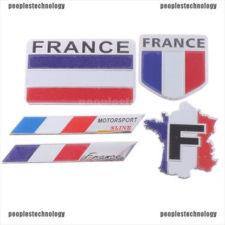 PST belle 1Pc French flag logo emblem alloy badge car motorcycle decor stickers modish
