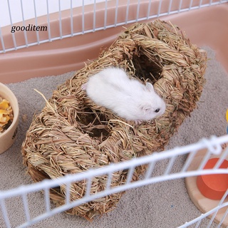 ▧✁GDTM_Grass Straw Small Pet Rabbit Hamster Guinea Pig Cage Nest House Chew Bed Tunnel