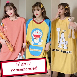 Korean Fashion M-5XL Women Cotton100% Nightdress Plus Size Pajama Short Sleeve Nightwear Pajamas Dress Homewear Sleepwear