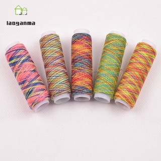Threadsewing 5PCS Sewing Machine Threads Overlocking String Polyester Colorful SEA