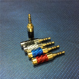 DIY Carbon Fiber 3.5mm plug Level 4 Poles Gold Plated Straight Plug Head Eurasian Audio plug for Earbuds Earphone cable wire (1pcs)