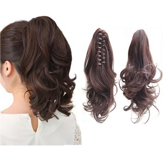 Synthetic Women Claw Ponytail Clip In Hair Extensions Wavy Style Hairpiece 10" Long Pony Tail Women Wigs
