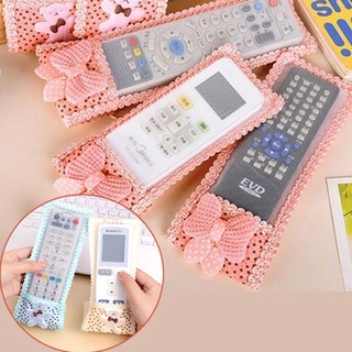 1Pcs TV and Air Conditioner Remote Control Protective Cover Case Bear Bow-knot Remote Control Dustproof Protective Cover