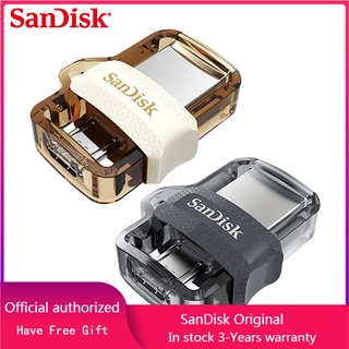 100% Original SanDisk OTG USB 3.0 Dual Mini Pen Drive 128GB 64GB USB Flash Drive 32GB Pendrive Memory U Disk For PC And Android Phone Tablet