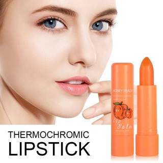 Honey Peach Lip Balm Temperature Color Change Improve Dry Waterproof Long Lasting Moisturizing Lipstick