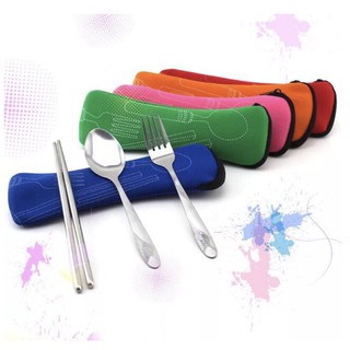 Picnic Set Portable Stainless Steel Spoon Fork Chopstick Set