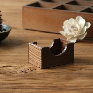 Japanese wooden coaster set black walnut solid wood round meal mat heat insulation pad 8.8cm (9)